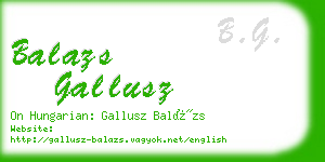 balazs gallusz business card